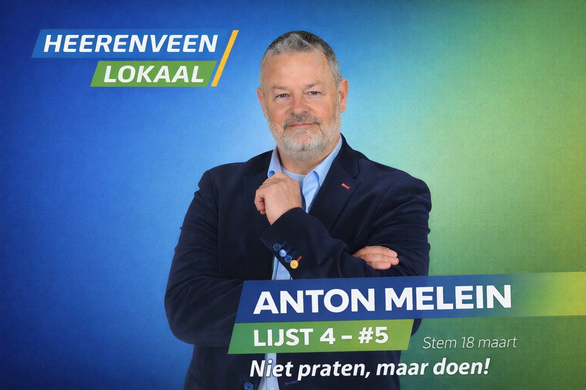Ga stemmen op 18 maart!
Laat uw stem niet verloren gaan - samen bepalen we de koers van Heerenveen.

#HeerenveenLokaal #Stem18Maart #LokaalEerst #NietLinksNietRechts #RechtUitHetHart #maakonsgroot