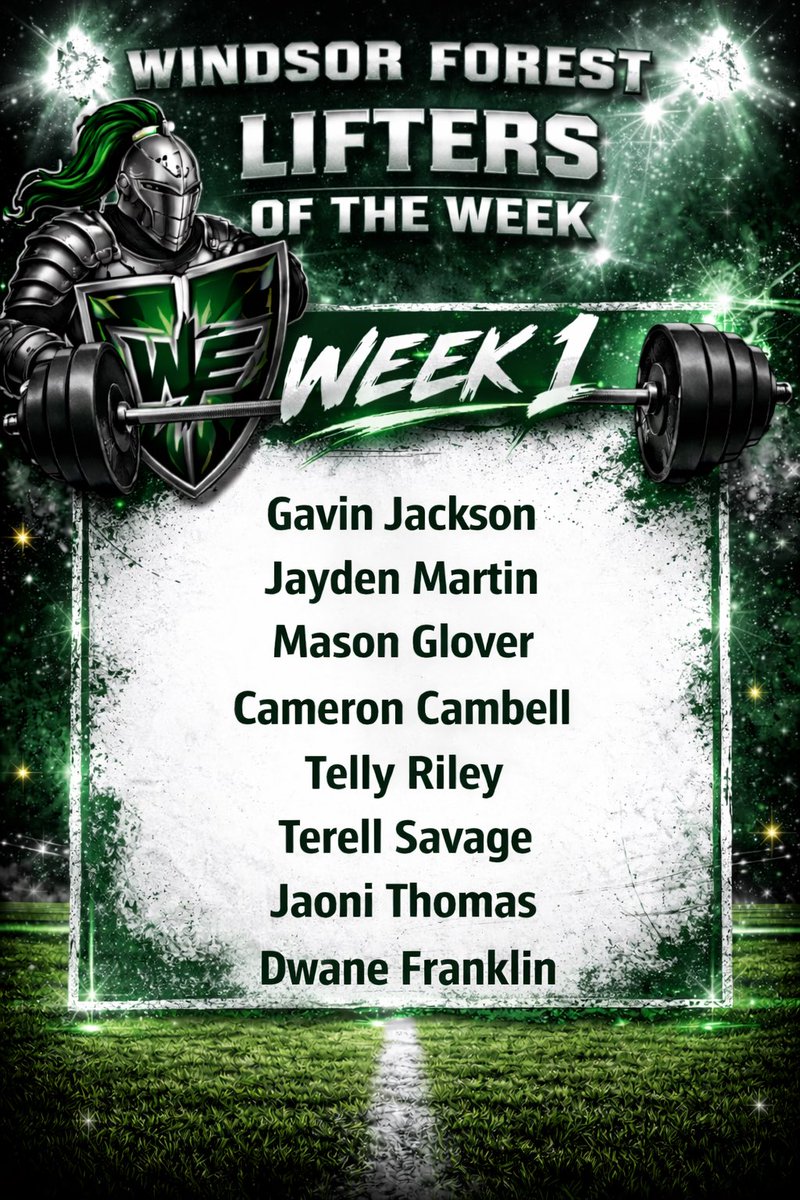 WFKnightsFB's tweet photo. Here are the lifters of the week for week 1 of offseason workouts!
#SetTheStandard #EverydayGiveEverything #Compete https://t.co/lhGXk1Qubx