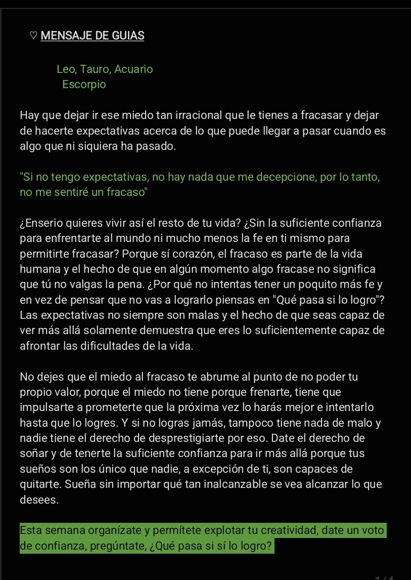 EtereoTarot's tweet photo. MENSAJE DE GUIAS: Leo, Tauro, Acuario, Escorpio 

"En el fracaso también hay enseñanza y caerse es parte del éxito" https://t.co/7P841hdlML