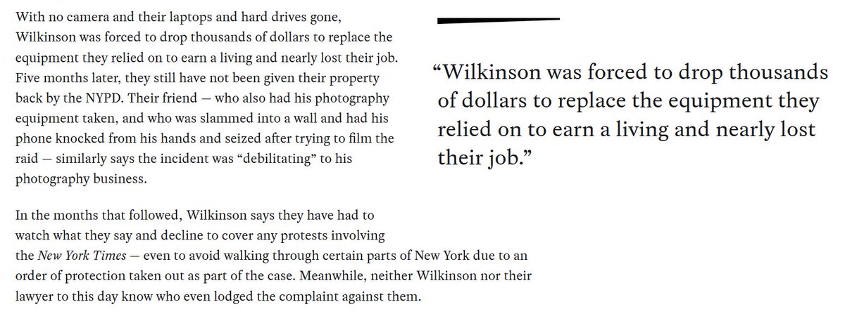 Not all the attacks on press freedoms/speech on Israel's behalf are coming from Trump. 

An independent NY photojournalist was arrested, home ransacked, livelihood destroyed and charged with a felony hate crime (!) by the Manhattan DA for IG posts criticising NYT's Gaza coverage: