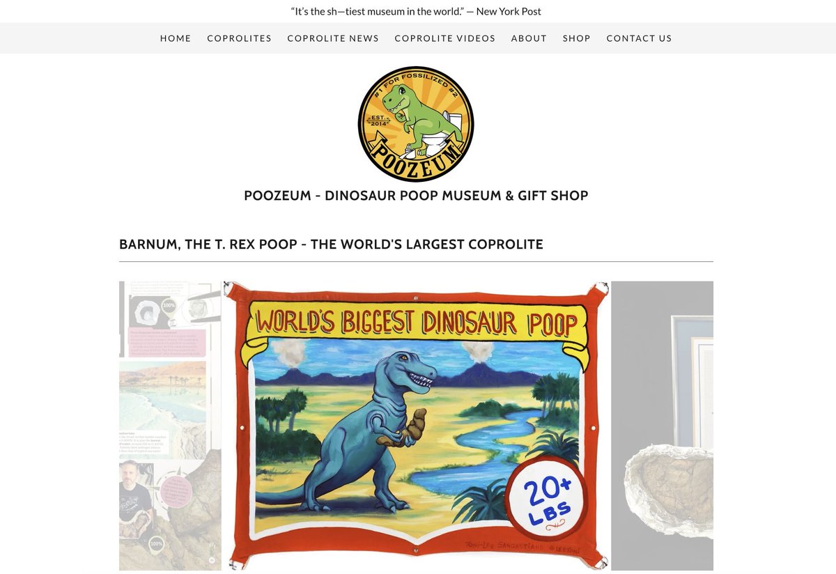 i think i should take a trip to the poozeum do some analysis on my world record corprolite $Barnum