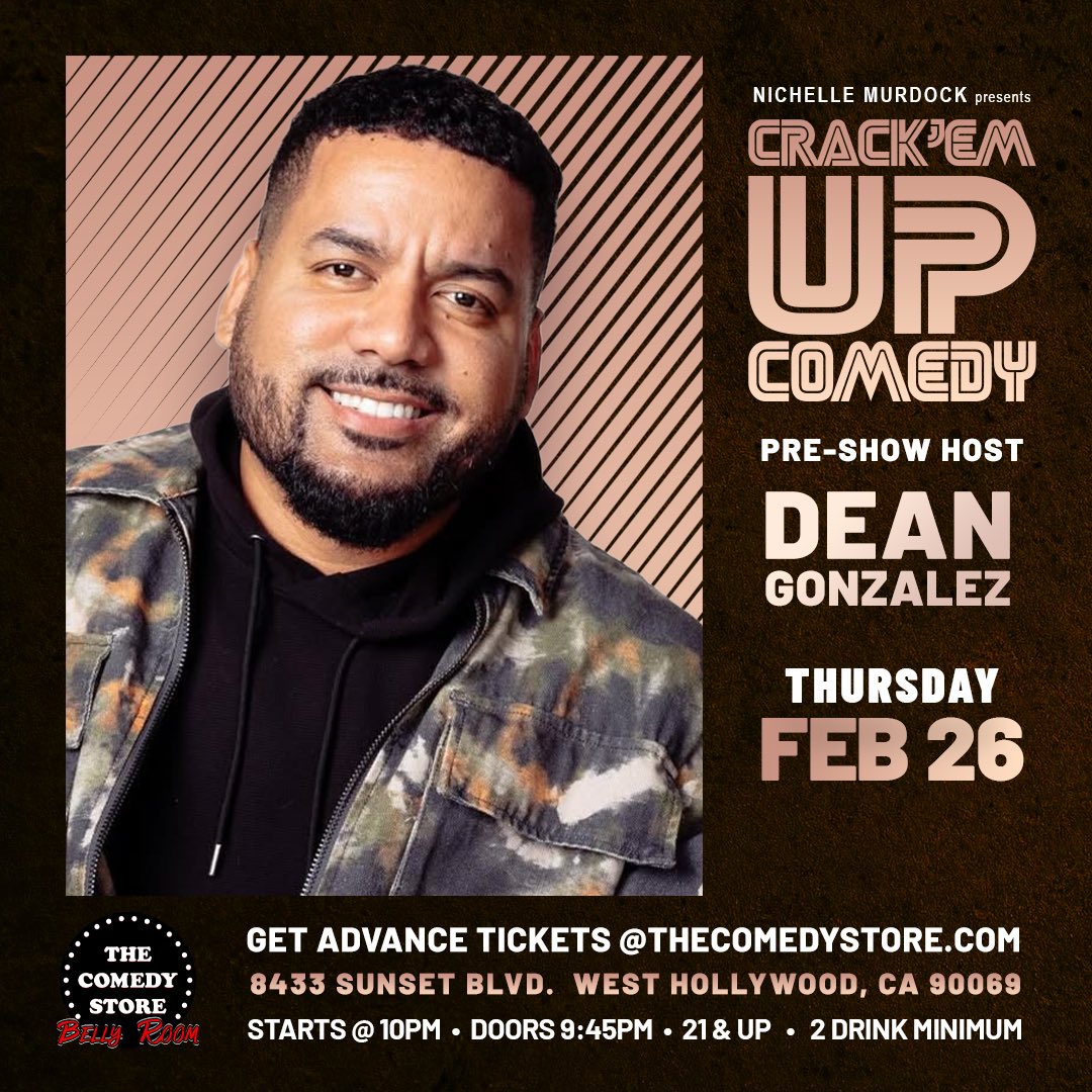 CrackemupLA's tweet photo. We are so ready for this week’s show! Closing out BHM with all these hilarious folks! Catch us here-10PM 
@TheComedyStore 

Get tickets today at:
https://t.co/QkFFSH1rSJ https://t.co/vgOBwzvc7q