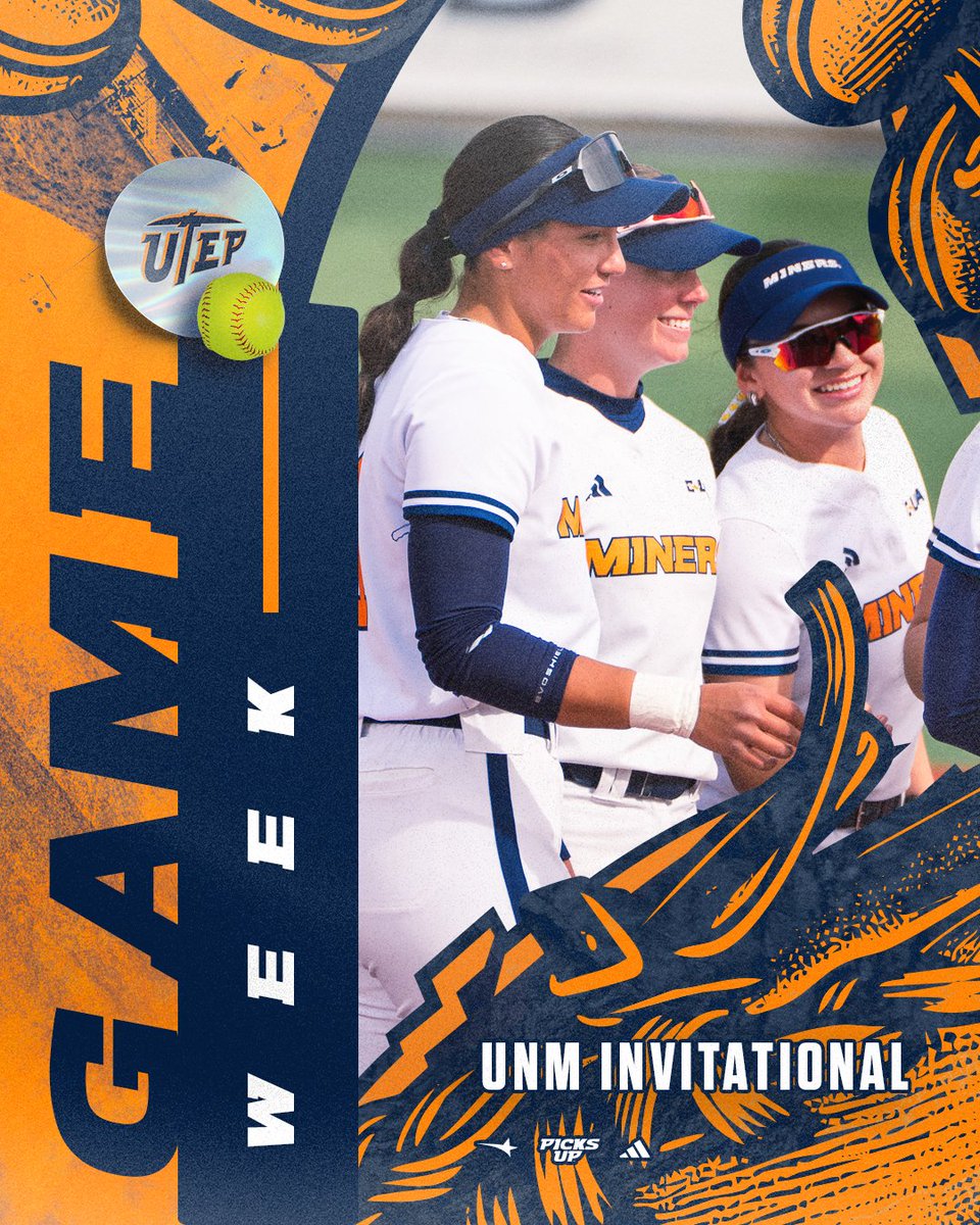 UTEPSoftball's tweet photo. the miners are on the move this week! 

🥎 UNM Invitational
🗓️ Feb. 27-Mar. 1

#PicksUp https://t.co/ejpMQxzcYE