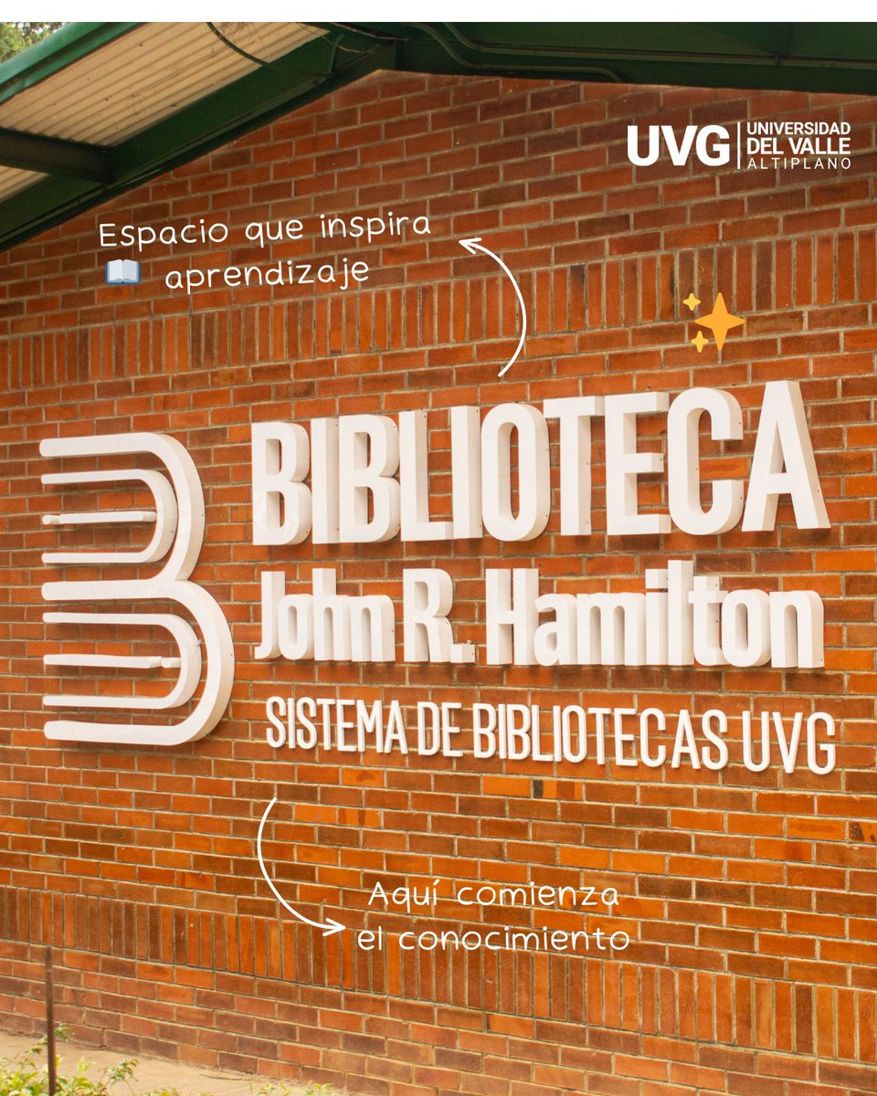La Biblioteca John R. Hamilton 📚✨
 Un espacio para inspirarte, crear y construir tu futuro en UVG Campus Altiplano. 💚

#SoyUVG #UVGAltiplano #BibliotecaUVG #VidaUniversitaria