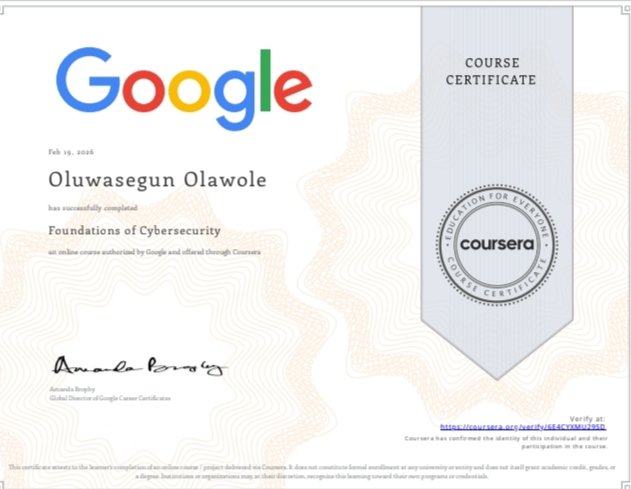 Bagged a cert on foundations of cybersecurity, unto the next...🚀

<a href="/ireteeh/">Dr Iretioluwa Akerele</a> <a href="/TemitopeSobulo/">Temitope Sobulo🛡️</a> <a href="/segoslavia/">Ṣẹ́gunfúnmi😎</a> <a href="/jay_hunts/">zʇunH ʎɐſ ɐsɐɟnW 🦁🦁🦁🦁</a>