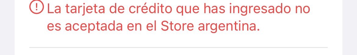 Qué tarjeta usan en su cuenta de Apple? no me deja agregar ninguna tarjeta global la kk esta. Y no pienso darle guita a Kicillof