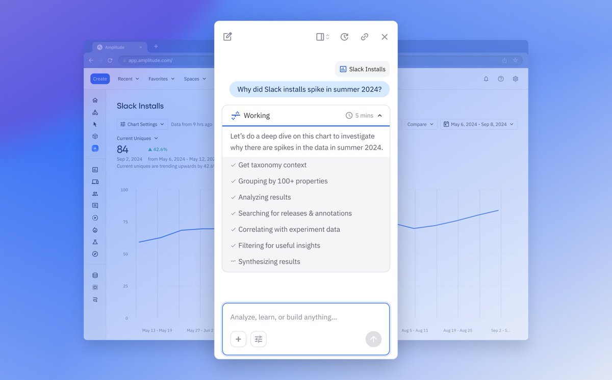 in case you missed it, <a href="/Amplitude_HQ/">Amplitude</a> dropped the world's greatest analyst agent last week that can leverage the entire Amplitude platform.

anything about your data you've ever wanted to know - just ask :)