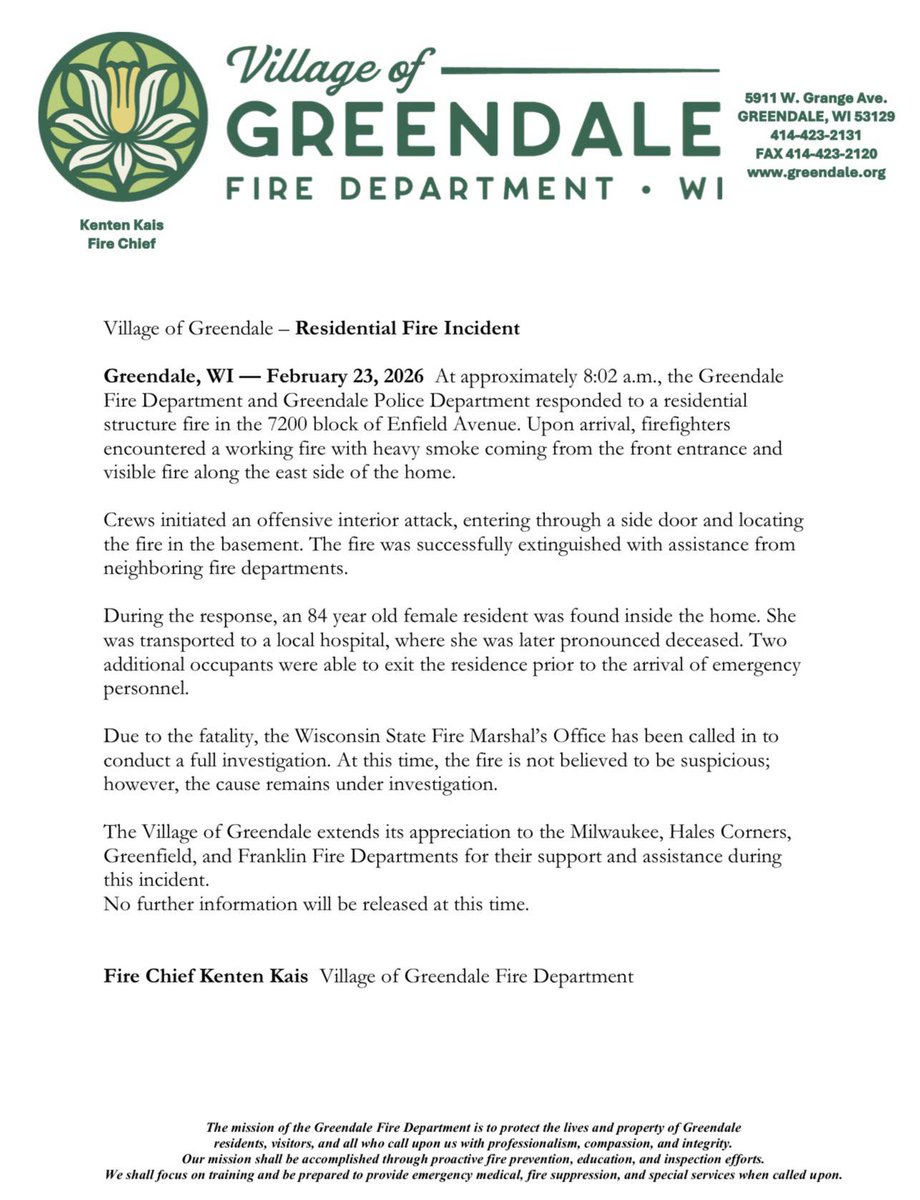 Wisconsin State Fire Inspectors Association tweet media