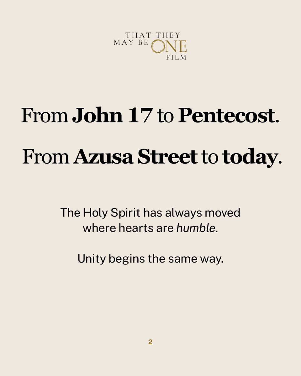 TTMBOFilm's tweet image. Unity isn’t uniformity.
It’s humility.
It’s relationship.
It’s prayer.

The same Spirit who moved at Pentecost still moves today, bringing believers together for the sake of the Gospel.

What’s one step you can take toward unity this week? 

More of this in #ThatTheyMayBeOne,