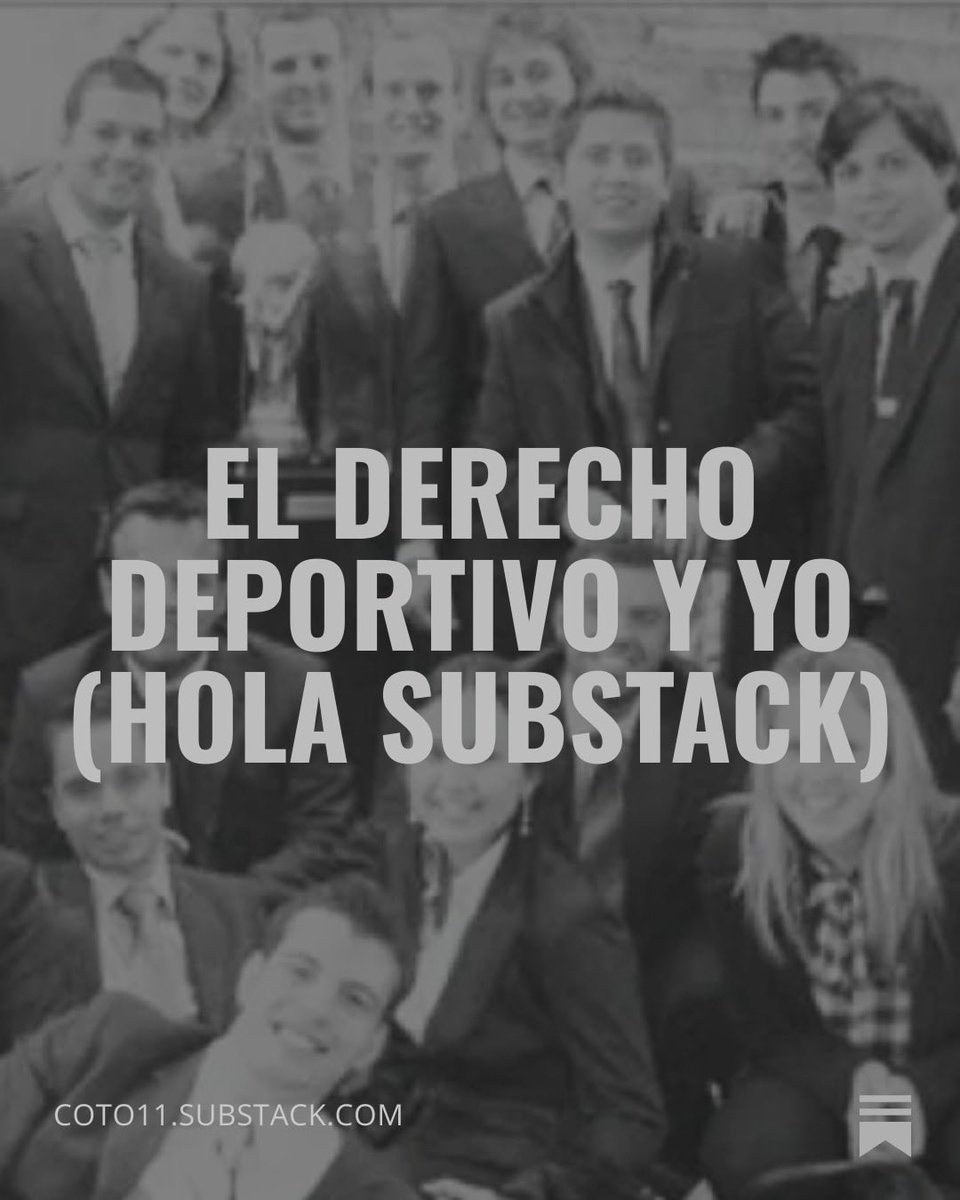 Acá voy con mi primer artículo de Substack .

Les comparto el link y espero que les guste. Cada semana publicaré artículos de negocios y derecho deportivo así como de las cosas que he aprendido a través de la economía de la pasión 👇🏻👇🏻

 open.substack.com/pub/coto11/p/e…