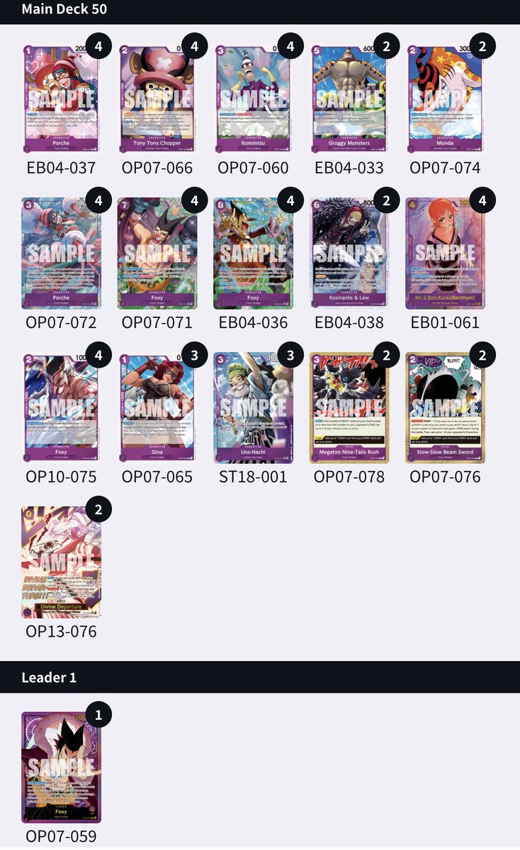 OrangeSamuraiD's tweet photo. @redbullgaming Double Don!! Store Qualifier
Store: Top Deck Cards & Games
City, State: Pittsburgh, PA
Date: 02.21.26
Players: 64
Winner: MTGName - Purple Foxy
#OnePiece #OnePieceCardGame #OnePieceTCG #OrangeSamuraiD #OPTCGTopList #RedBull #DoubleDon https://t.co/kEGEQA6pSI