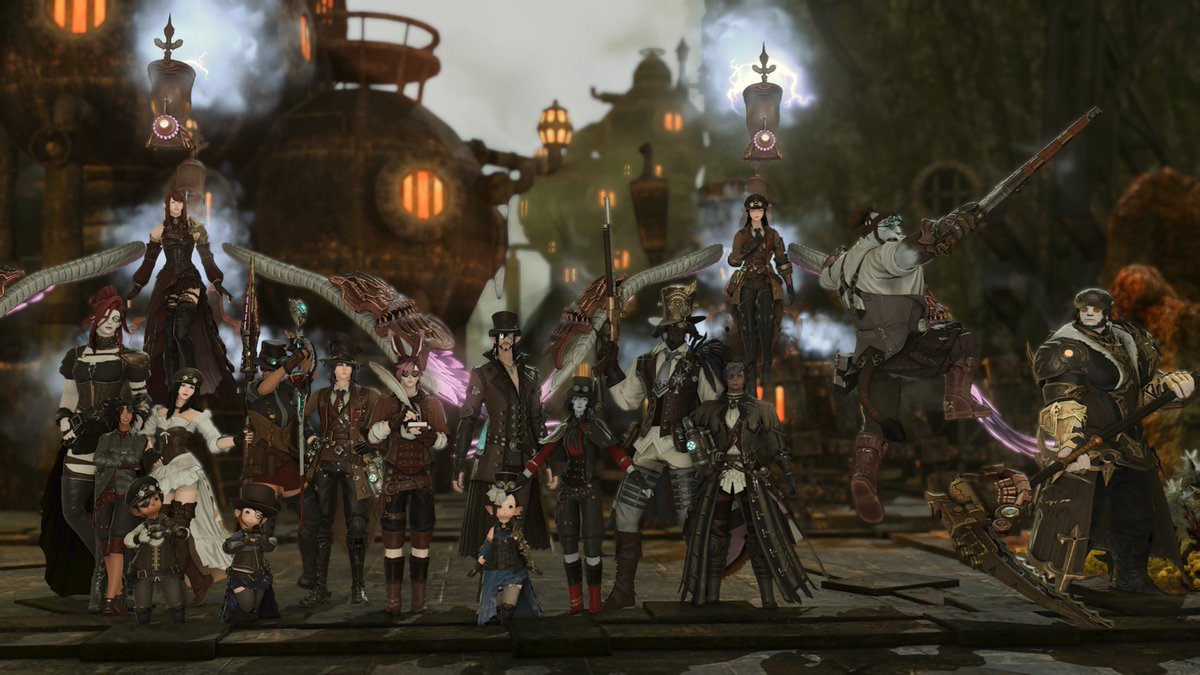 TempestTalons's tweet photo. February 2026 FC Photo - Steampunk! Photo credit to Astrelle - #ffxiv #ffxivfreecompany #ffxivmateus https://t.co/3pA1c7px9s