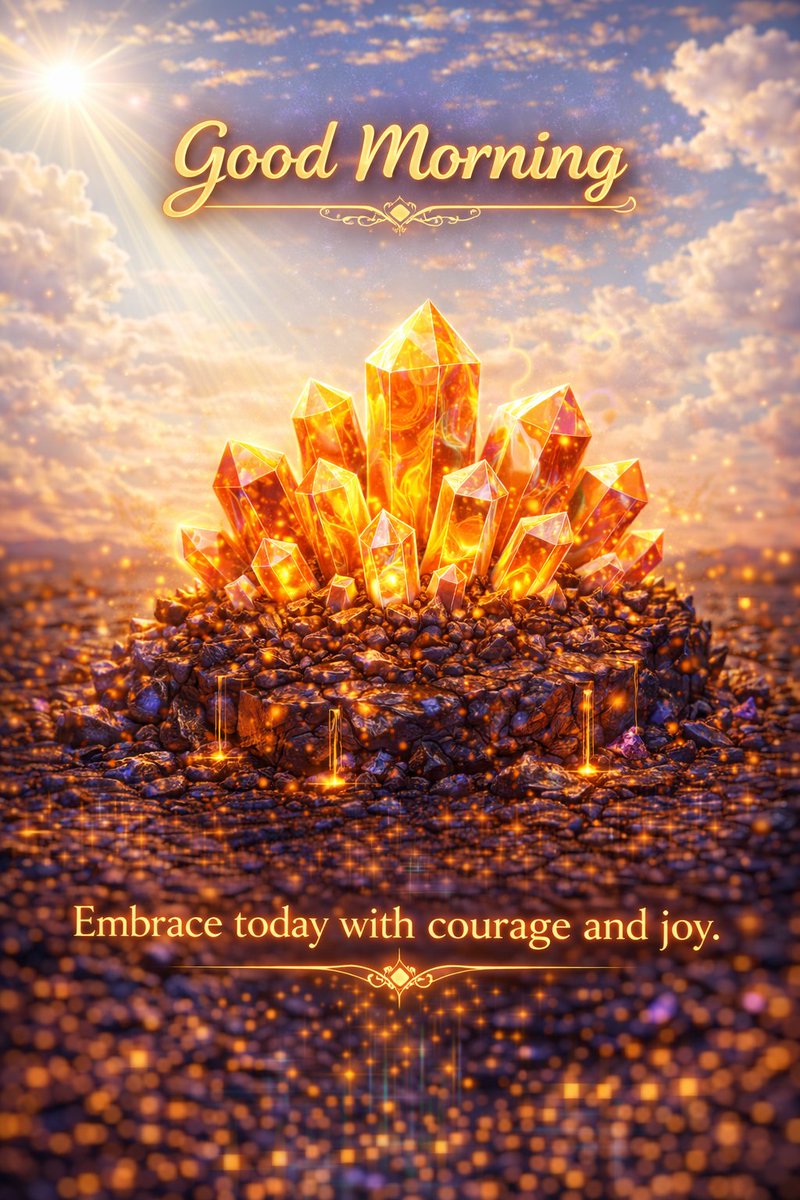 Good morning creators ⭐ 
Charging my energy field with courage, joy + high-vibe crystals. 🔮 
What's your intention today? 💎