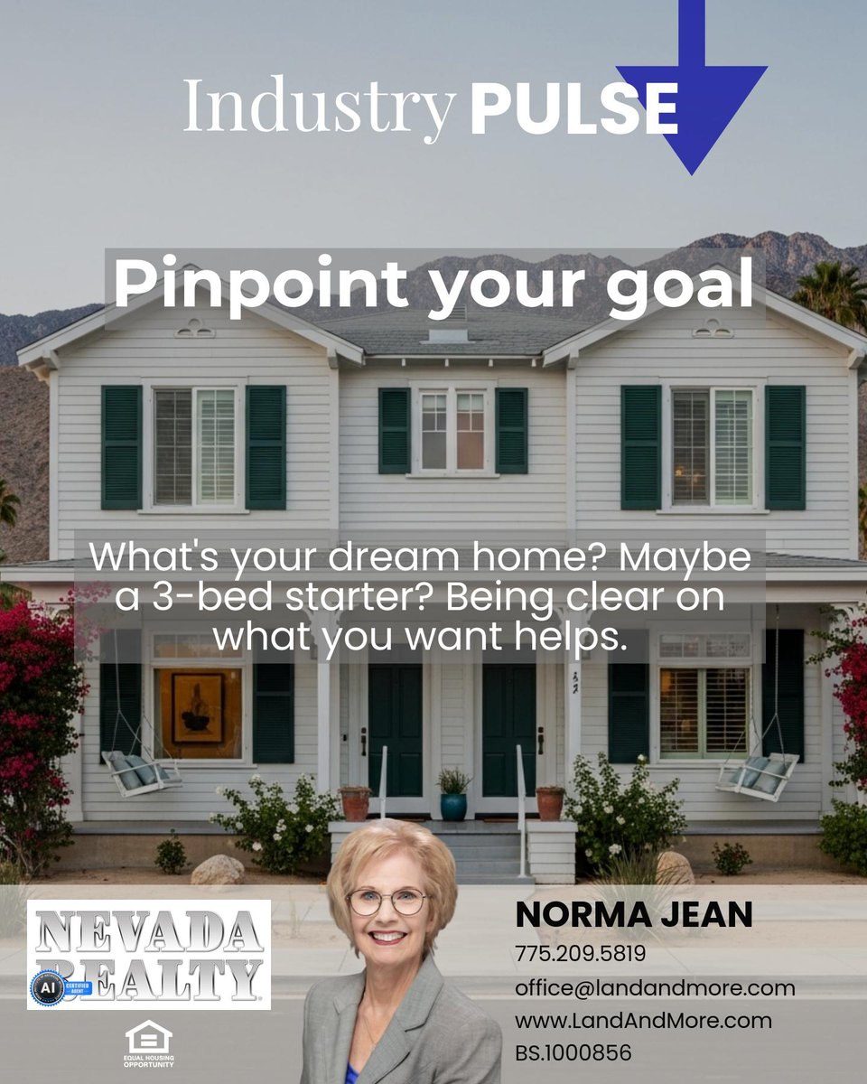 opatik75049's tweet image. Before buying your first home, remember: clarity is key. 🎯 What’s your main goal? A cozy 3-bed starter in Pahrump? Break it down: Set a specific timeline, whether it’s getting pre-approved next month or closing by March. Specific goals = real results. #FirstHomeGoals