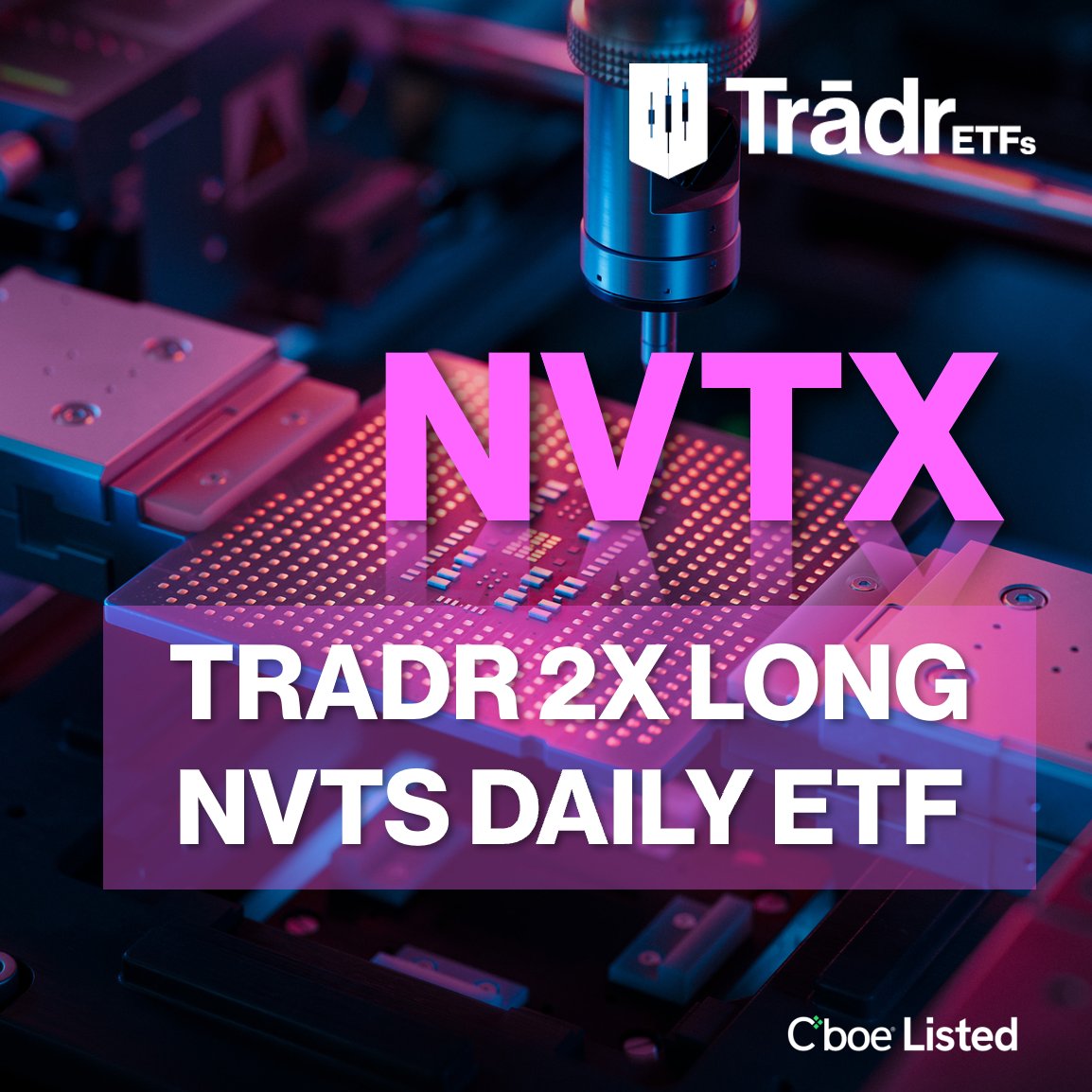 TradrETFs's tweet photo. Have a high conviction view on $NVTS around earnings? Tradr’s $NVTX seeks 200% the daily performance of the stock of @NavitasSemi. Investing in leveraged ETFs involves significant risk.