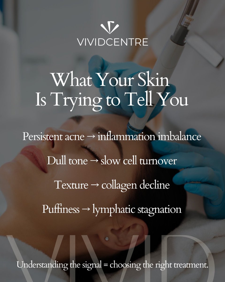 vividomaha's tweet image. Your skin constantly sends signals about what’s happening beneath the surface. 

Breakouts, dullness, or puffiness aren’t random, they’re indicators that your skin needs targeted care. 
.
Listen to your skin, book a personalised consultation today.
.
#vividcentre #skinawareness