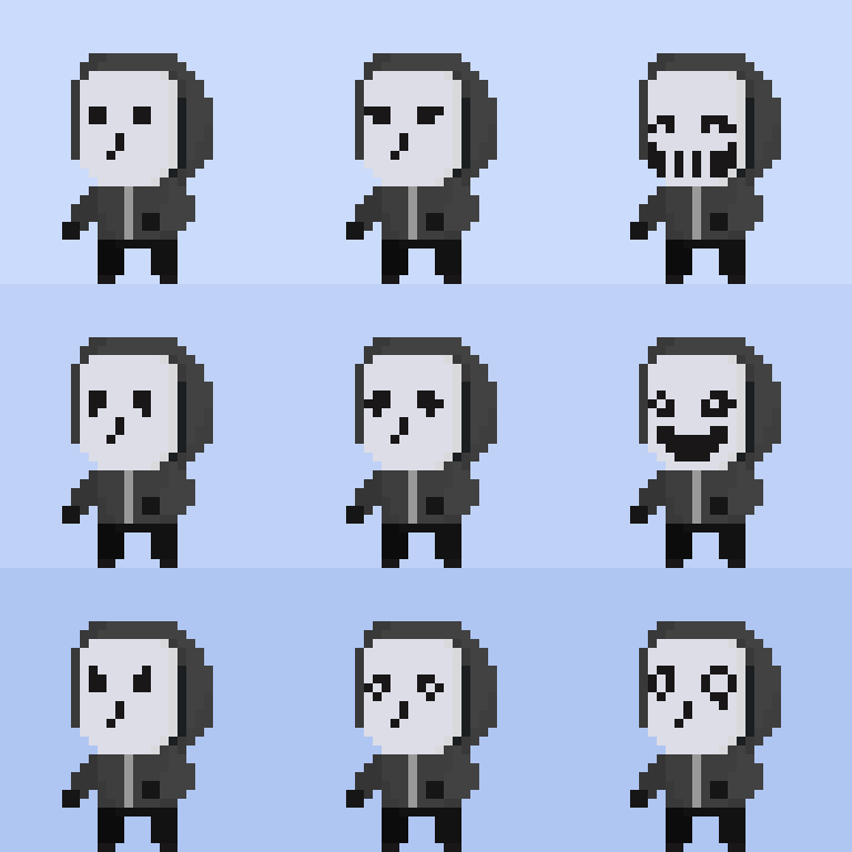 kiranzii's tweet photo. Mobs with Different Masks
I like the idea that the common enemy in a game has some variation in how they appear, even if its small.

#pixelart #indiedev #indiegame https://t.co/Qlvkc66m0Y