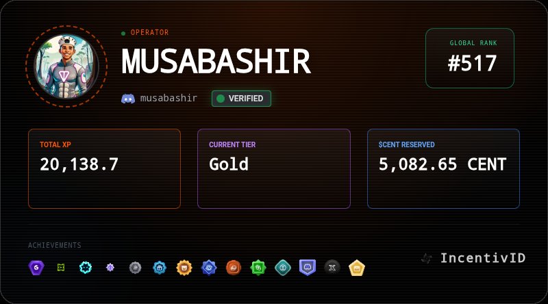 MammanBashir5's tweet photo. Hey Guys, Check out my @IncentivID Profile! ๐
I am Ranked #517 Globally!
Check yours now: https://t.co/Ql3wMTilfa
Join me https://t.co/kCvXvru22gโฆ
@Incentiv_net
#Incentiv #Web3 #IncentivID #ProfileCard https://t.co/2RabBjwRc8