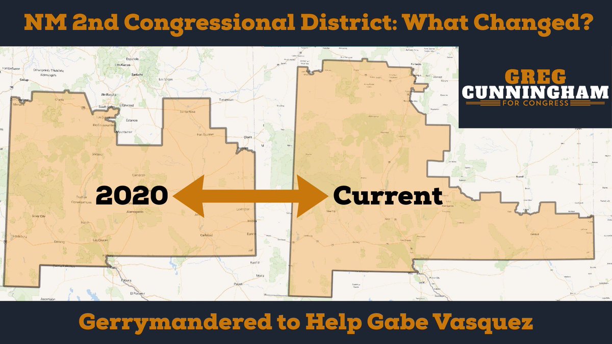 New Mexico’s 2nd Congressional District looks very different today than it did just a few years ago.

📍 Boundaries shifted.
📍 Communities split.
📍 Gerrymandered for <a href="/RepGabeVasquez/">Rep. Gabe Vasquez</a> .

But no matter the boundaries, the fight for secure borders, energy independence, and strong
