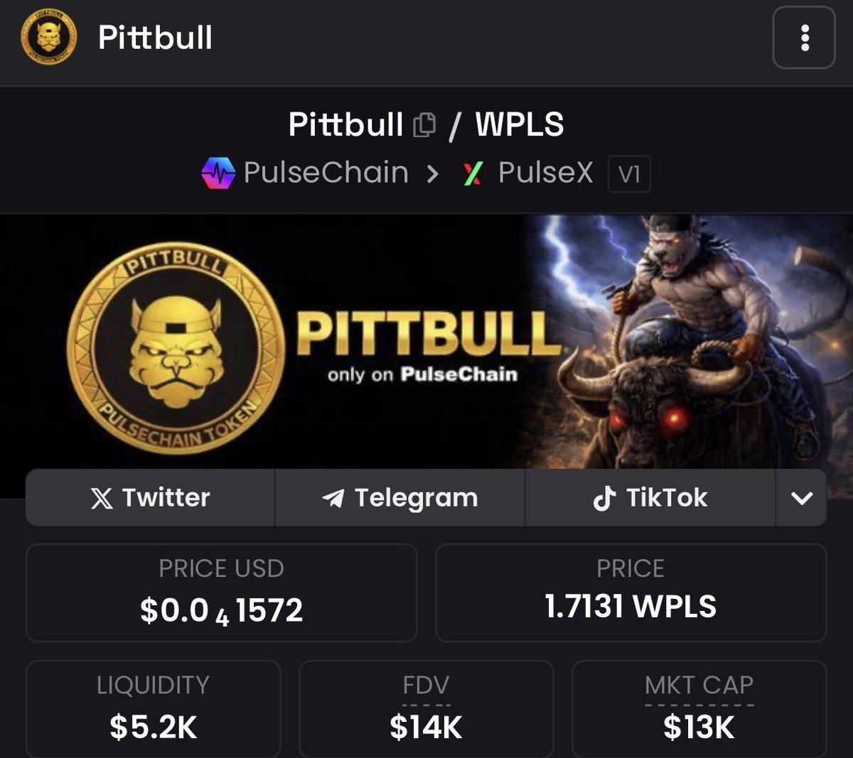 💜 Community support 💜 

Based DEV that in the community 

$PITTBULL <a href="/Pittbull_PLS/">Pittbull on Pulsechain</a> 

Ca
0xf656637cEF4ad2Eac3c405Cc52c6b9776BFaF575