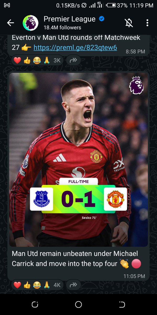 MallamAas's tweet photo. Man Utd remain unbeaten under Michael Carrick and move into the top four 👏 🔴 https://t.co/qdmIOI5qNH