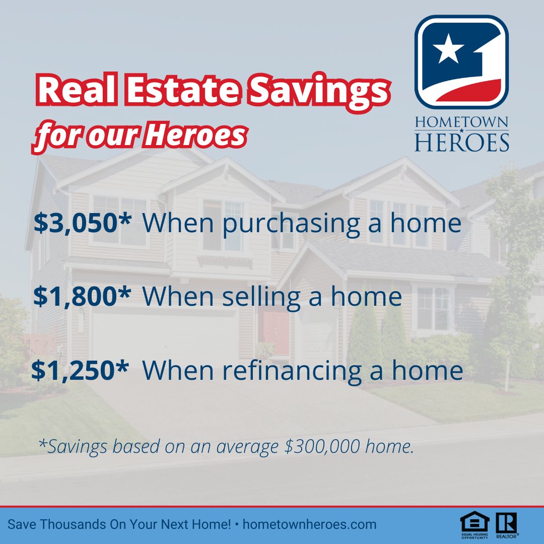 CassandraOutlaw's tweet photo. The Hometown Heroes program provides financial savings to you, our heroes, looking to buy or sell a home. The program not only eases your financial stress on the real estate side but also covers you on the mortgage side.  Contact me today to learn more. https://t.co/Q4pBukeI3O