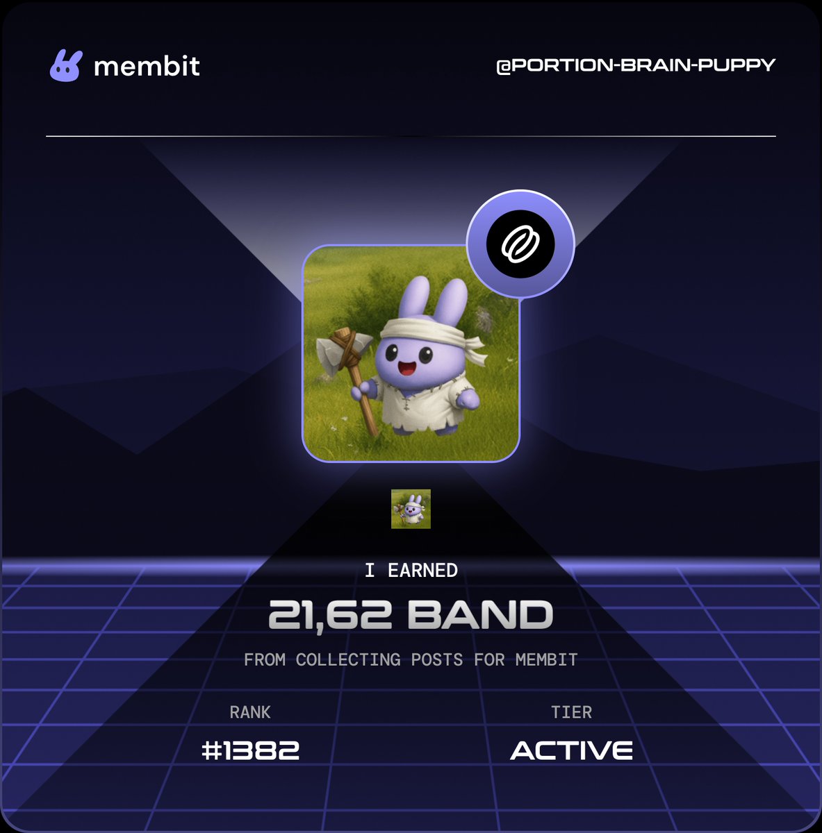I just claimed 21,62 BAND from collecting posts for Membit! #Membit $BAND