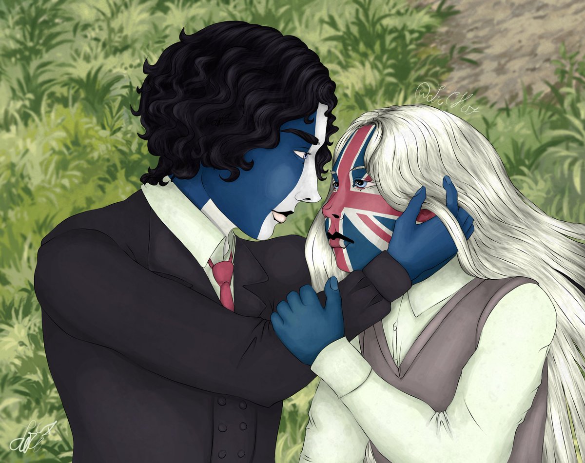 Fanart de los personajes de <a href="/kotarops23/">🌻 kotarops23 🌻open commissions</a>, espero te guste, aunque no lo pude terminar antes de las 0:00am
Traté de adaptarlos en lo posible a mi estilo sin que se vean como personajes diferentes. 
#CountryHumans
#countryhumanuk
#countryhumansfrance