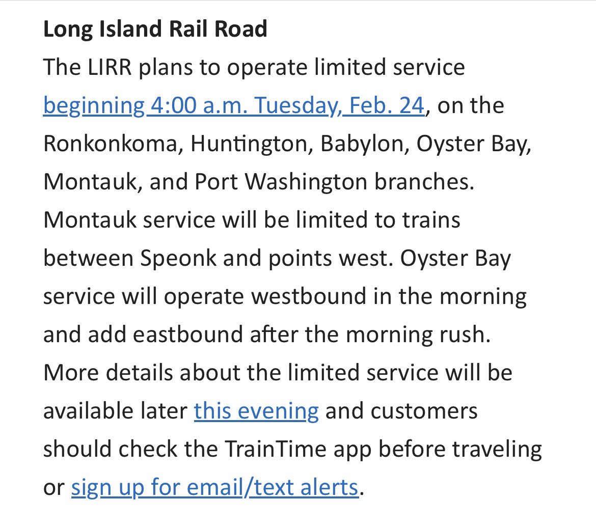 Bogs4NY's tweet image. NEW: LIRR service to resume on 6/10 branches at 4am tomorrow morning #mta #lirr #blizzard2026