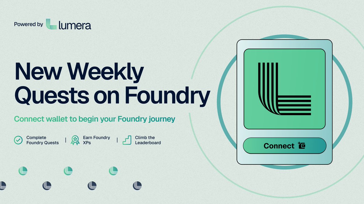 This week’s Foundry quests are live.

More ways to earn XP through real network activity.  

Complete this week’s quests and keep your momentum building. 🚀