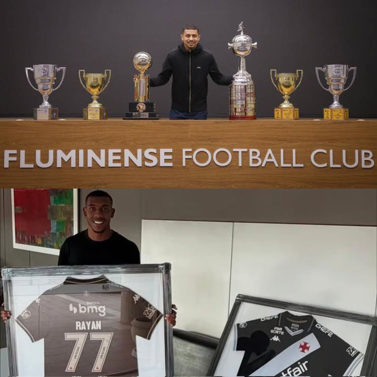 André no Fluminense:
- Bi campeão Carioca 
- Campeão da Libertadores 
- Campeão da Recopa

Rayan no Coitado da Gama:
- Fez 2 gols em jogos contra o Flu
- Emoldurou camisas
- Vice da Copa do Brasil 

"Ah, mas na Premier League..."
Meu time disputa o brasileirão, saiu do