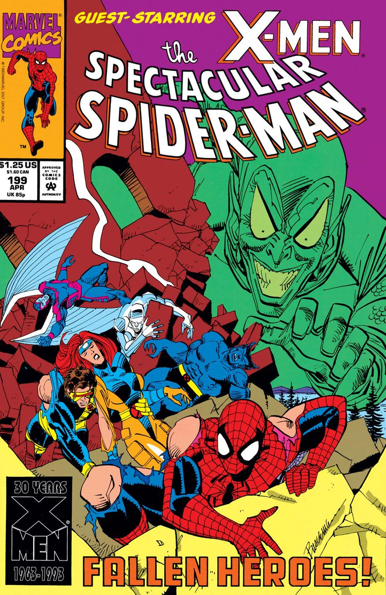 AustinGorton's tweet photo. 054 - Spectacular Spider-Man #199 - 2/23/93
DeMatteis wraps up his Professor Power x-over w/OG X-Factor as Harry Osborn looms!
Cover by Sal Buscema. Interiors by J.M. DeMatteis & Buscema
#XmenADay #XMen #XFactor40 #SpectacularSpiderMan #Cycops #JeanGrey #Angel #Beast #Iceman https://t.co/f8f4KiVYtF
