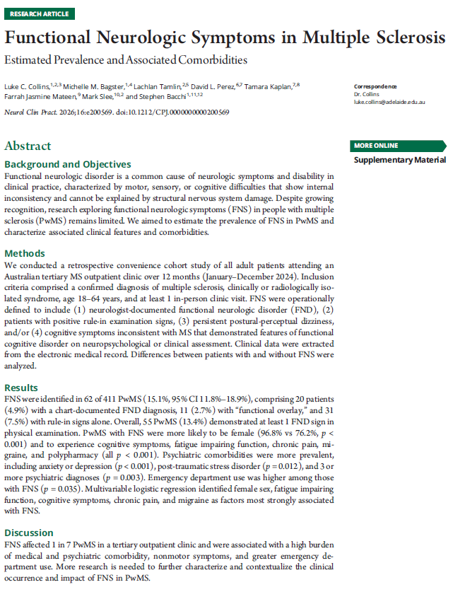 David L. Perez MD, MMSc, FAAN, FANPA tweet media