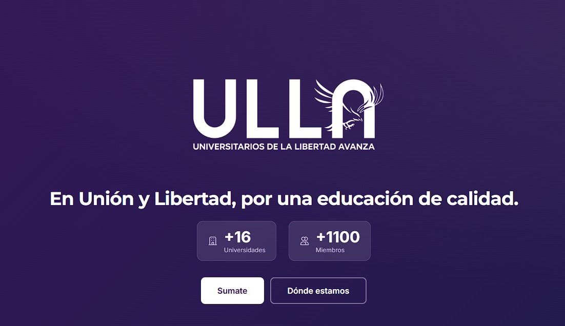 Si sos estudiante universitario y querés dar la batalla cultural que impulsa el Presidente <a href="/JMilei/">Javier Milei</a>, no lo dudes más y unite a ULLA.

Estamos frente a una oportunidad única e irrepetible: tenemos que ser organizados y leales al proyecto del Presidente.

Link abajo 👇🏼