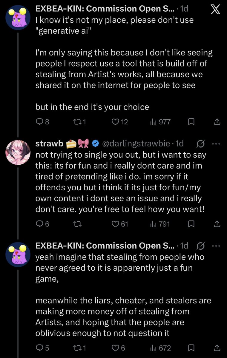Never let Strawb and her dumbass husband Rev tell you that they care about artists because it’s very clear now that they actually don’t and will more likely than not feed any art you make for them into an AI learning model for their own shitty “content”.