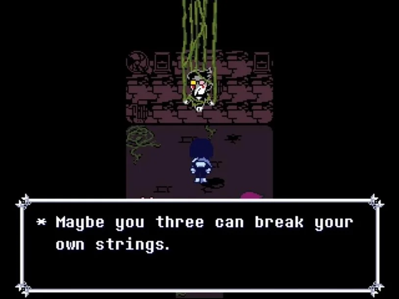 Shergoruna's tweet photo. If you ever feel like its wrong to portray spamton in epic and dramatic ways, remember he said this like a fallen character straight from a fantasy novel. His music has the fking freedom motiff.

He is silly but also the Icarus from the play he could never direct. Satire, satire. https://t.co/6FwcQ5NK7T