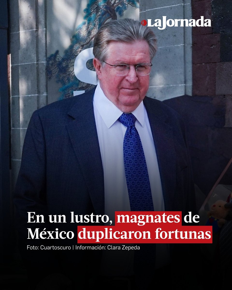 lajornadaonline's tweet photo. La fortuna de los milmillonarios mexicanos se duplicó en apenas cinco años, no por mérito individual, sino por un modelo económico injusto que depende del trabajo de millones de personas y de los recursos de todo el territorio nacional, pero distribuye sus beneficios entre muy pocos, advierte Oxfam México.