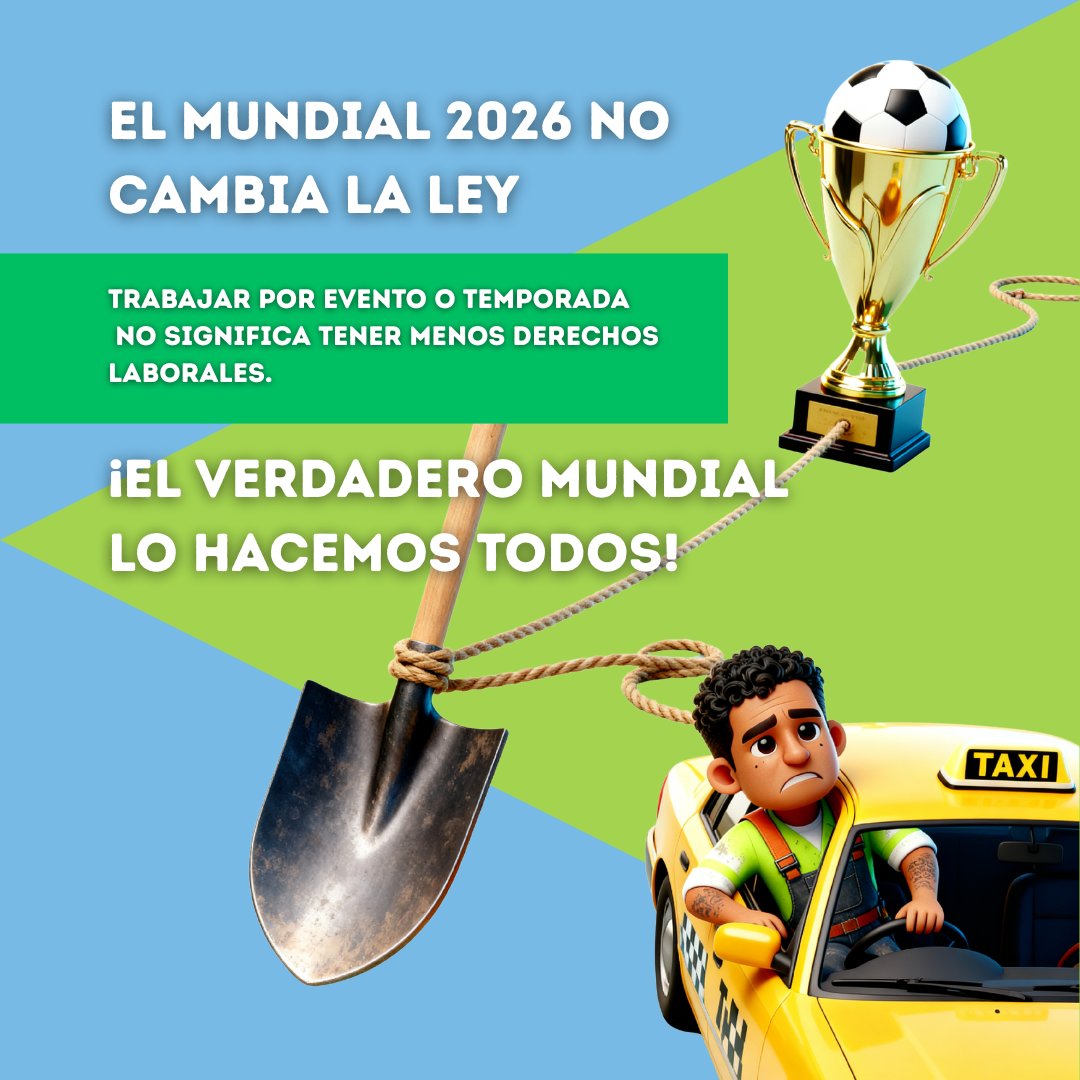 Trabajar por evento o temporada no significa tener menos derechos laborales. El Mundial 2026 no cambia la ley.
📍Tus derechos laborales aplican siempre: salario, horarios, descansos y pago de horas extra.