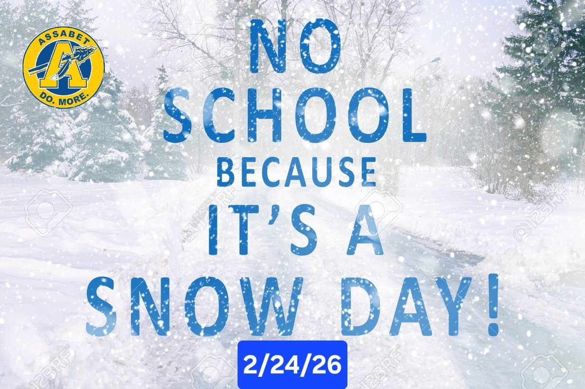 AssabetSuper's tweet photo. Good evening Aztec Nation!

Based on the impact of the Nor'easter, we will have another Snow Day tomorrow, Tuesday, 2/24/26 but we WILL utilize our third and final Learning Without Walls Day. School and all offices are closed. All day and evening activities are cancelled.
#DoMore https://t.co/mNbUqAg7sK