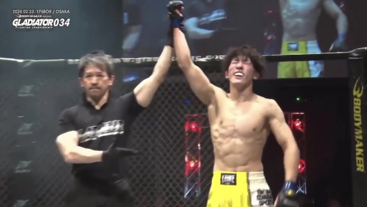 marukanpw1997's tweet image. 久々の復帰戦無事勝つことが出来ました！

支えてくれた全ての方々に感謝です！

もっともっと強くなってみんなに
喜んでもらいたいです！

#マルザヘンペーソク
#MIBURO
#GLADIATOR