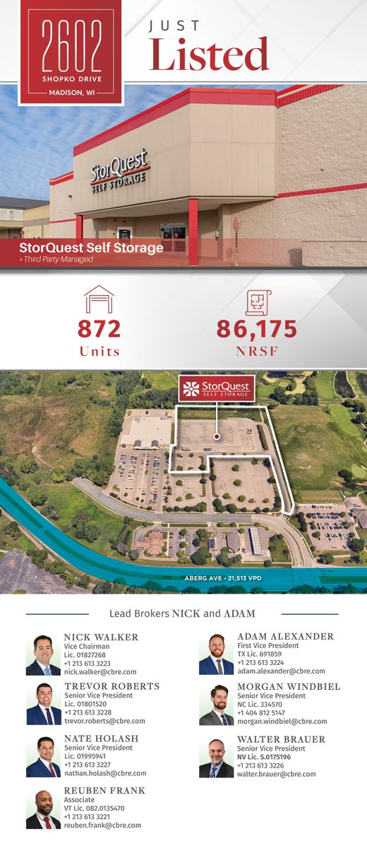 selfstorageadv's tweet photo. Just Listed - StorQuest Self Storage – Madison, WI
For additional details, please see the link below.
https://t.co/90916C7qRa
 #JustListed #CBRE #SelfStorage #InvestmentProperties #CapitalMarkets #CBRESelfStorage https://t.co/u3bdZKaRfd