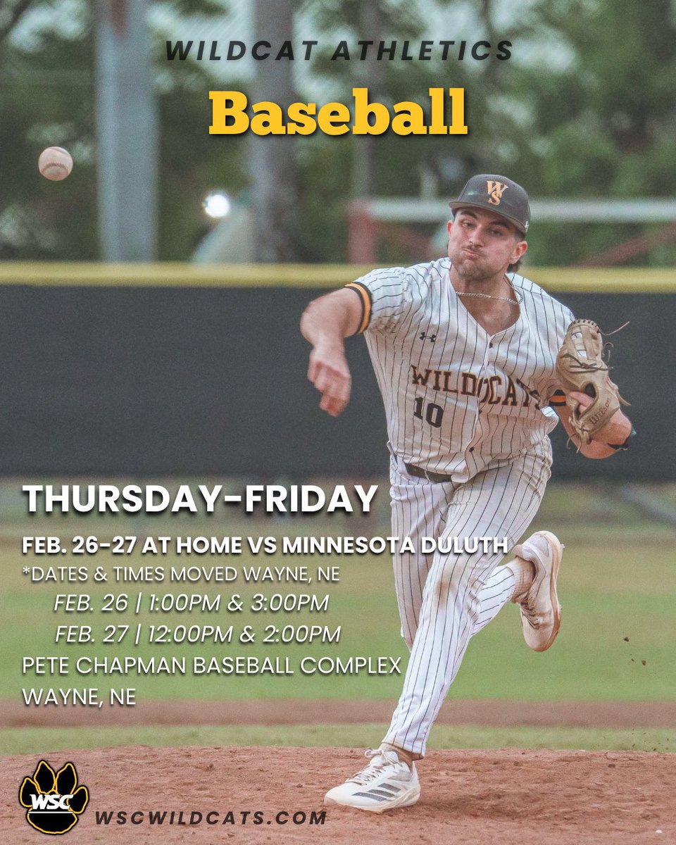 Baseball…IN WAYNE

IN FEBRUARY?!

See you this Thursday and Friday at The Chap as the Cats take on the Bulldogs of MN Duluth