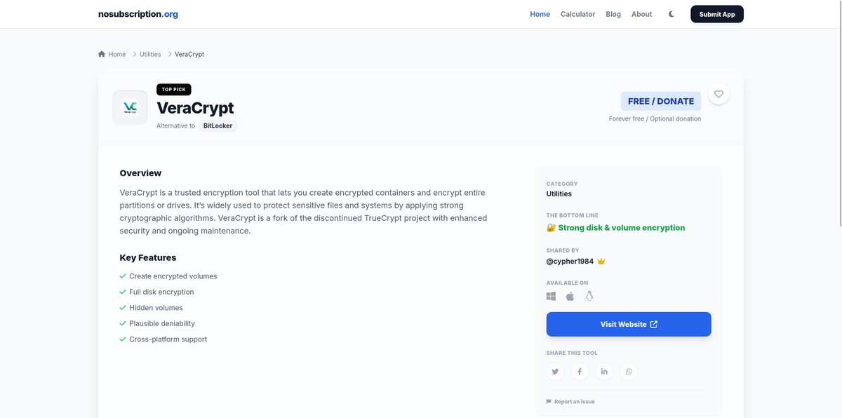 Cypher1984's tweet image. Cifren sus discos o al menos creen una partición cifrada. 
nosubscription.org/software/verac…

#opensource #gratis #cifrado #seguridad #nosubscription