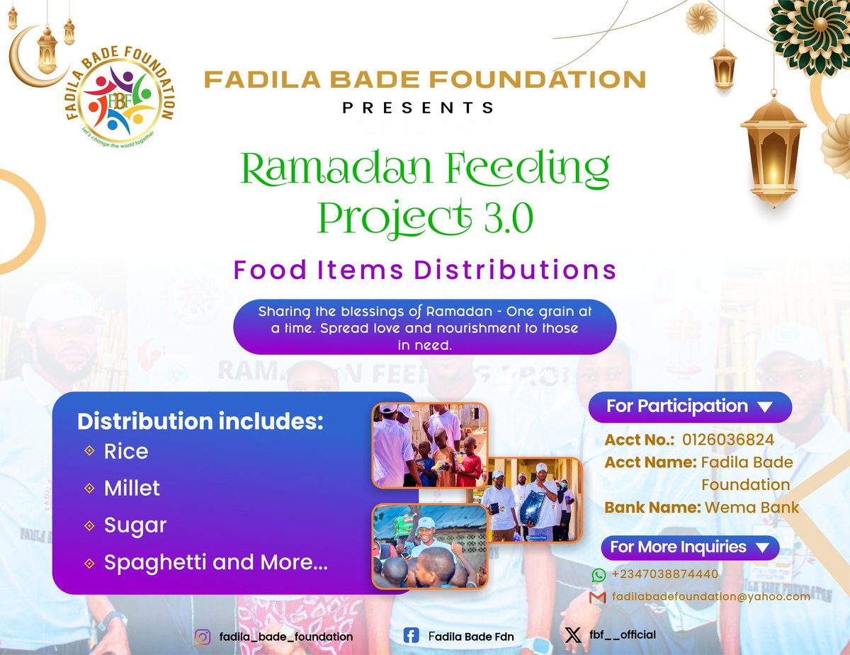 fbf__official's tweet photo. This Ramadan, your kindness is their Iftar. 🌙✨

The Fadila Bade Foundation (FBF) is on a mission to provide nutritious meals to those in need throughout this holy month. Every plate counts. Every donation matters. https://t.co/14hNodvns6