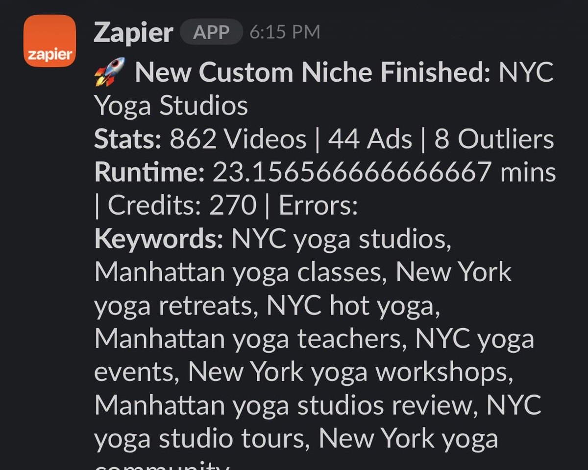 FREE OFFER - read to end 

We just one shotted an absolute goldmine niche on Virlo 

Running some tests on our new keyword enhancements 

862 videos, 44 high performing ads, and 8 outlier accounts

If I was running a digital marketing strategy for a Yoga studio this is the type