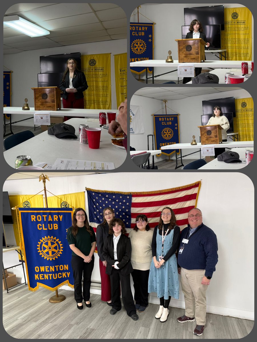 I am so proud of Charleigh, Skylar, and Emily! You all did a great job during the Owenton Rotary Speech Contest today. I know Mrs. Webster, Ms. Perry, and I were beaming as you represented OCHS with true Rebel Pride! #WEareOC