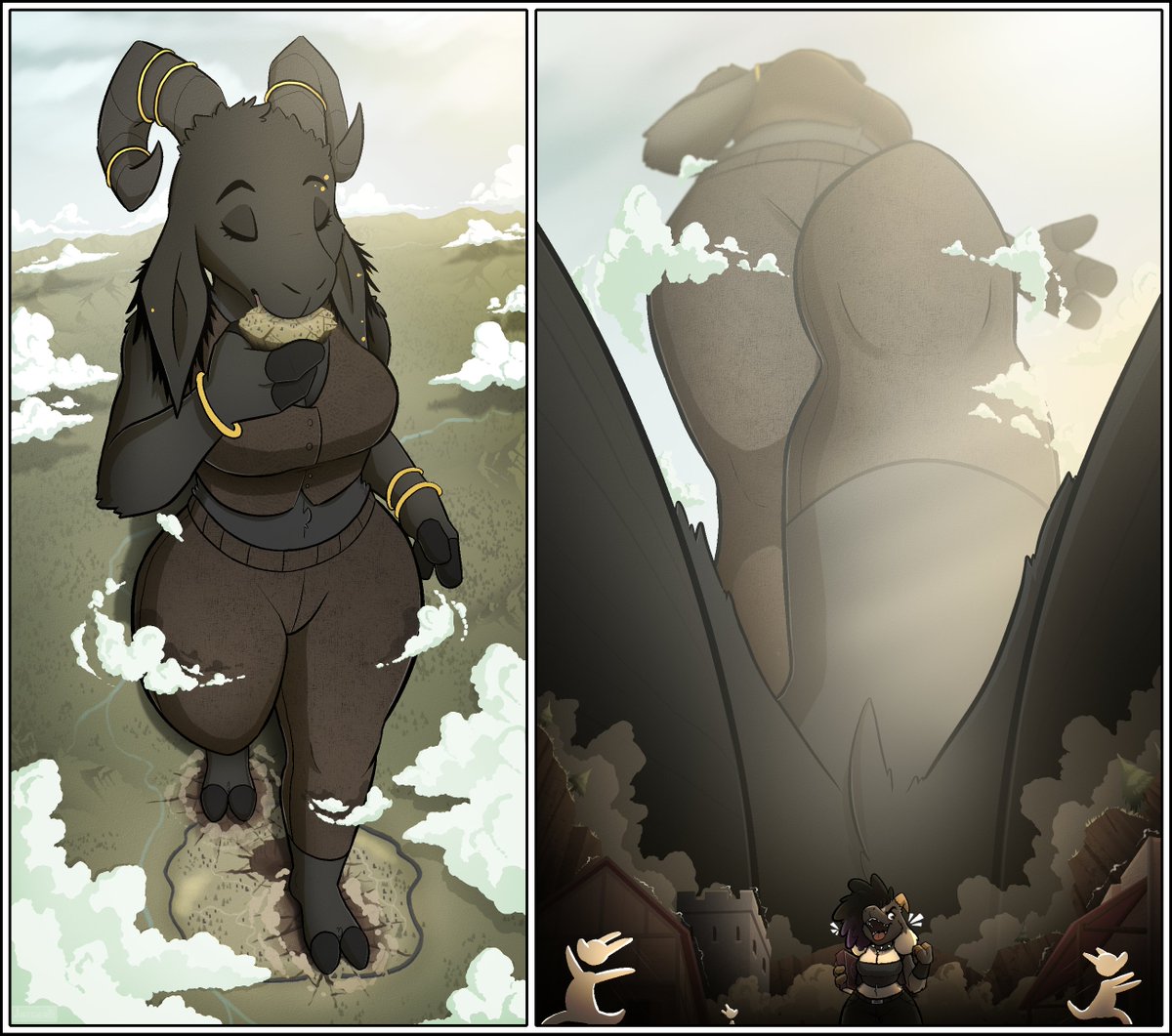 Jarethnerl's tweet photo. Don't you enjoy when your friend grows insanely massive and munches a chunk of city like a cookie?...
Tarisha sure does!~

🎨: Commission for my good friend @TheArmie https://t.co/0xy80XLHWT
