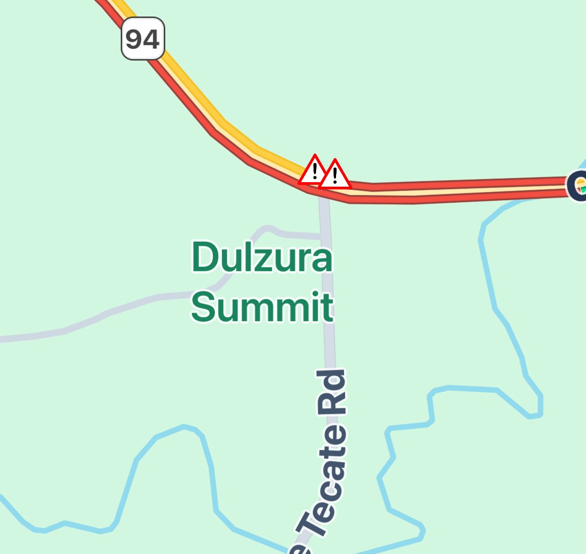 ⚠️TRAFFIC ALERT⚠️ 
SR-94 at Little Tecate Road is blocked in both directions due to a multi-vehicle collision.
