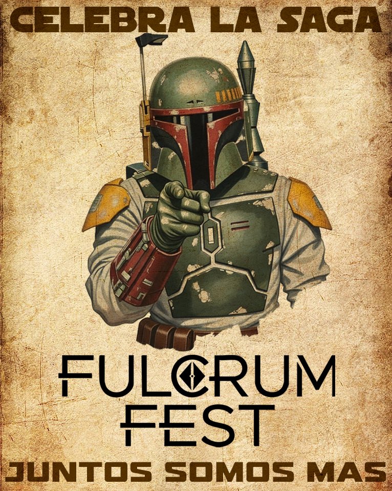 💥 ¿Quieres celebrar el regreso de #StarWars al cine por todo lo alto, rodeado de amigos y grandes creadores? Entonces no lo dudes: regístrate en #FulcrumFest.

Que sea una realidad está en tus manos…
juntos somos más.

👉 fulcrumfest.es