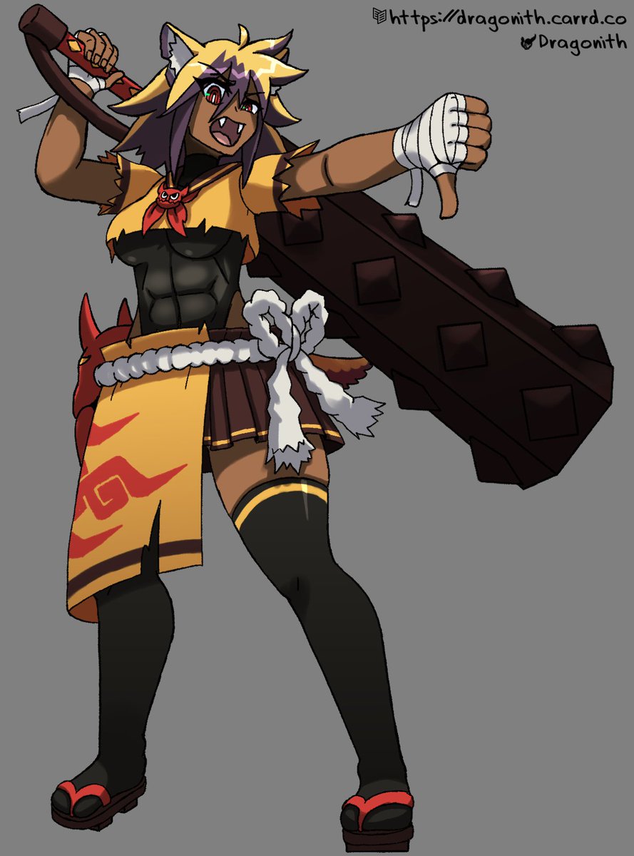 For Cat Day yesterday, I revisited my smilodon girl.